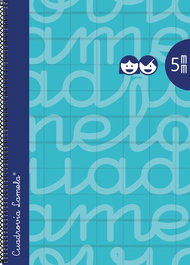 Lamela Bloc Tapa Forrada Fº 80H Cuadrovia 5 Mm Turquesa (Set de 5)