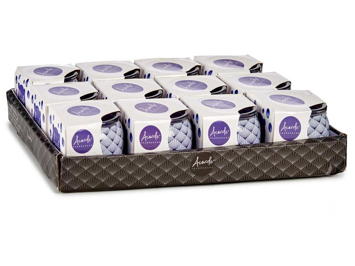 Acorde Vela Perfumada Cristal Tarta de Arándano Vidrio Cera Morado 7.5 x 6.3 x 7.5 cm (Set de 12)