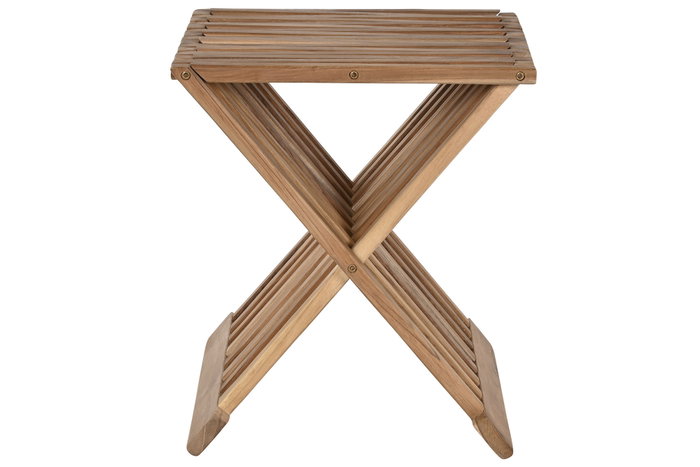 DKD Home Decor Mesita Auxiliar Plegable de Teca Natural
