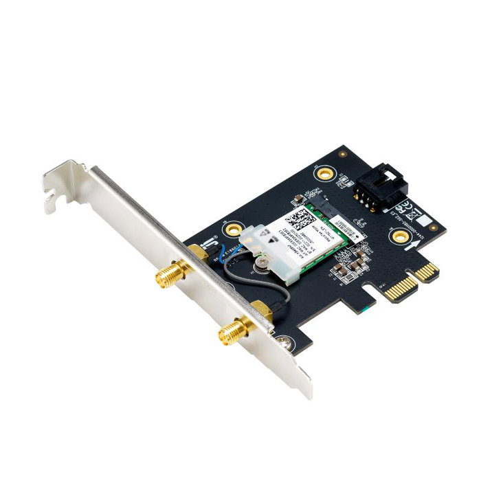ASUS PCE-BE6500 Tarjeta de Red WiFi 7 PCIe x1, hasta 2.8 Gbps, Bluetooth 5.4, 90IG09G0-MO0B00