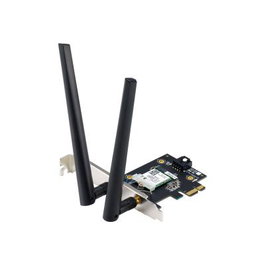 ASUS PCE-BE6500 Tarjeta de Red WiFi 7 PCIe x1, hasta 2.8 Gbps, Bluetooth 5.4, 90IG09G0-MO0B00