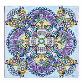 Chopard Pañuelo Cleopatra 90x90 en Sarga de Seda Orgánica Multicolor