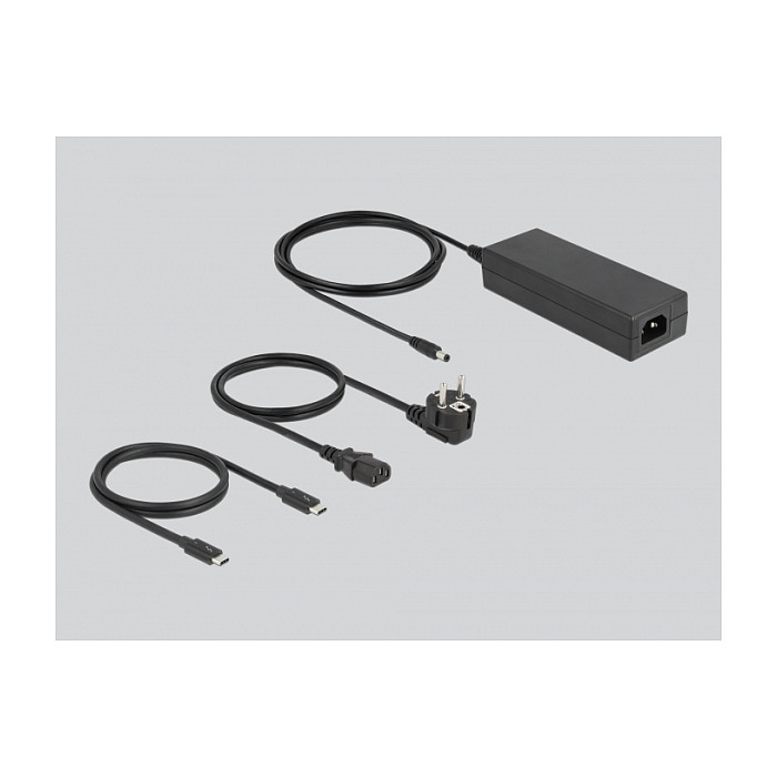 DeLOCK Concentrador Thunderbolt 4 (3 Puertos) con Puerto SuperSpeed USB 10 Gbps Tipo-A - 8K, 40 Gbit/s, USB 3.2 Gen 2, Aluminio Gris, Plug and Play