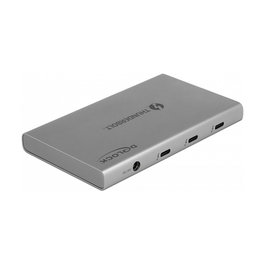 DeLOCK Thunderbolt 4 Hub 3 Puertos con Puerto SuperSpeed USB 10Gbps Tipo A - 8K Resolución, Aluminio Gris, Plug & Play