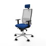PIQUERAS Y CRESPO Silla de oficina Horna con mecanismo Sincro, Azul y Blanco