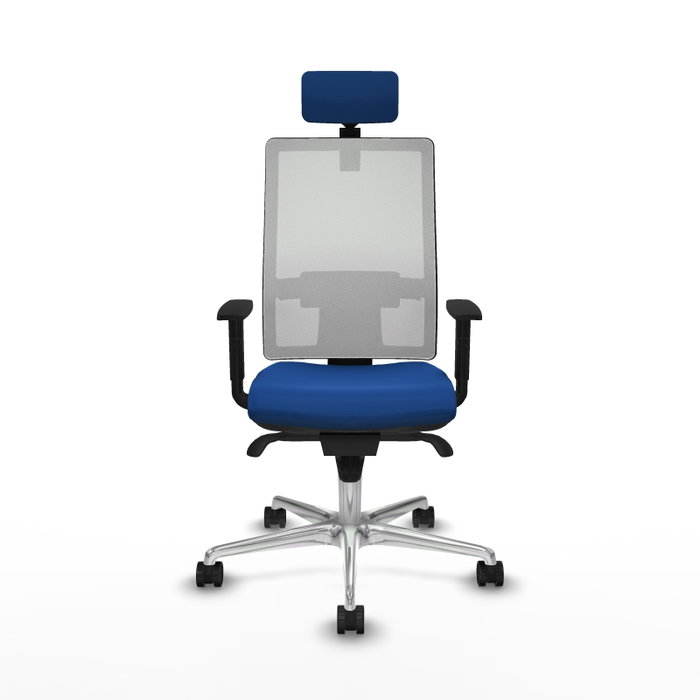 PIQUERAS Y CRESPO Silla de oficina Horna con mecanismo Sincro, Azul y Blanco