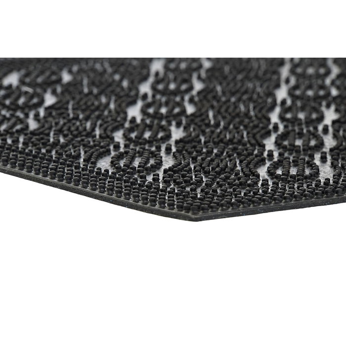 DKD Home Decor Felpudo de Goma Geométrico Negro, Pack de 2 unidades