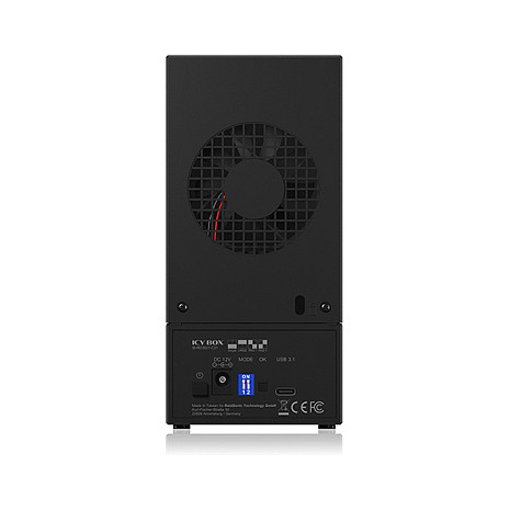 ICY BOX IB-RD3621-C31 Carcasa RAID Externa para 2 HDD SATA 2.5/3.5 pulgadas, USB-C 3.2 Gen 2 (10 Gbps), Niveles RAID 0/1, Soporte Mac/Windows