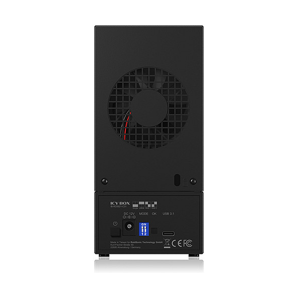 ICY BOX IB-RD3621-C31 Carcasa RAID Externa para 2 HDD SATA 2.5/3.5 pulgadas, USB-C 3.2 Gen 2 (10 Gbps), Niveles RAID 0/1, Soporte Mac/Windows
