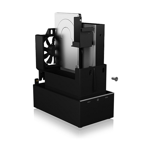 ICY BOX IB-RD3621-C31 Carcasa RAID Externa para 2 HDD SATA 2.5/3.5 pulgadas, USB-C 3.2 Gen 2 (10 Gbps), Niveles RAID 0/1, Soporte Mac/Windows