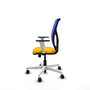 PIQUERAS Y CRESPO Silla de oficina Motilla con mecanismo Sincro, asiento amarillo y respaldo azul