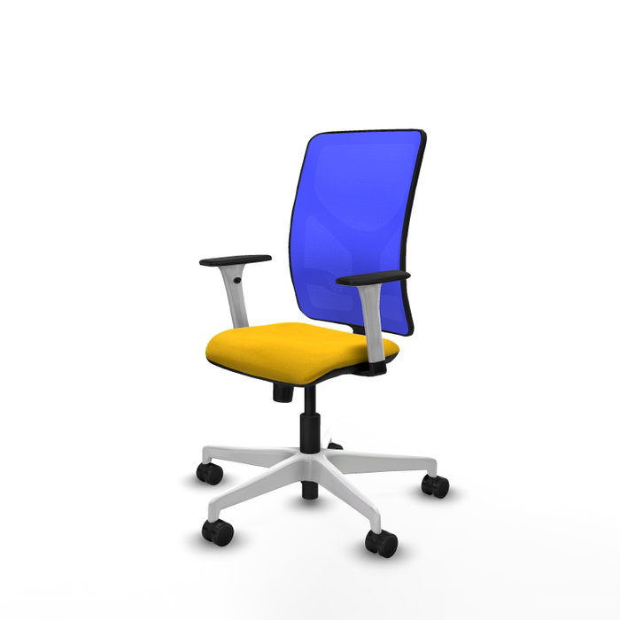 PIQUERAS Y CRESPO Silla de oficina Motilla con mecanismo Sincro, asiento amarillo y respaldo azul PIQUERAS Y CRESPO Silla de oficina Motilla con mecanismo Sincro, asiento amarillo y respaldo azul