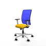PIQUERAS Y CRESPO Silla de oficina Motilla con mecanismo Sincro, asiento amarillo y respaldo azul