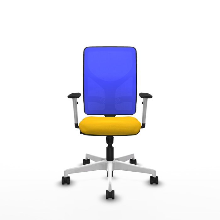 PIQUERAS Y CRESPO Silla de oficina Motilla con mecanismo Sincro, asiento amarillo y respaldo azul PIQUERAS Y CRESPO Silla de oficina Motilla con mecanismo Sincro, asiento amarillo y respaldo azul