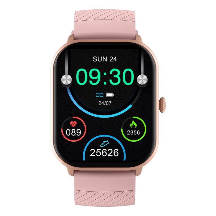 Denver Reloj Inteligente SWC-187RO AMOLED 5.18 cm Pantalla Táctil IP67, Monitor Cardiaco, Tensiómetro, Google Assistant, Unisex, Color Rosa