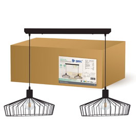 GSC Evolution Lámpara de techo colgante Serie Bamil doble E27 Negro 380mm