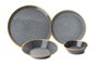 Hermia FRZ16YS856A13520 Juego de Cena de Porcelana 16 Piezas Negro y Dorado Elegante para Buffet y Eventos Especiales