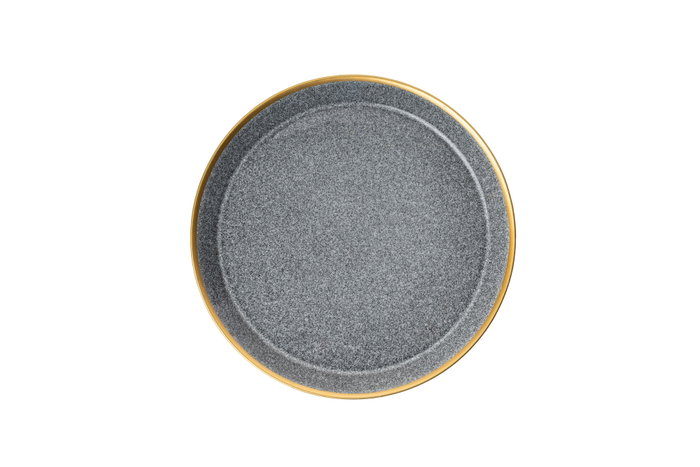 Hermia FRZ16YS856A13520 Juego de Cena de Porcelana 16 Piezas Negro y Dorado Elegante para Buffet y Eventos Especiales