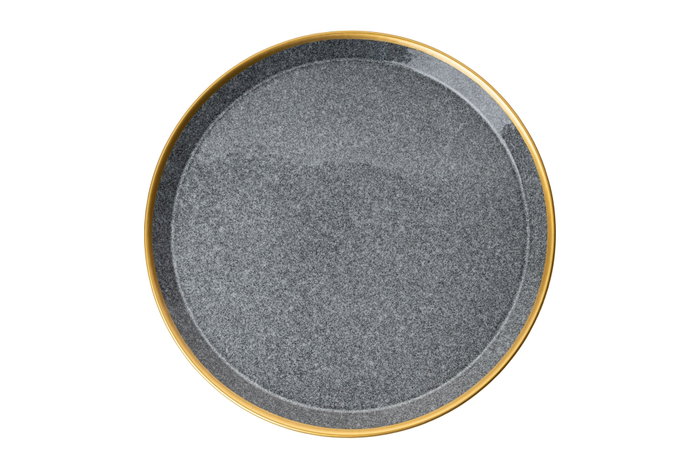 Hermia FRZ16YS856A13520 Juego de Cena de Porcelana 16 Piezas Negro y Dorado Elegante para Buffet y Eventos Especiales