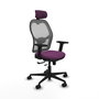 PIQUERAS Y CRESPO Silla de oficina Jorquera con mecanismo Sincro/Traslack, Morado y Gris