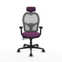 PIQUERAS Y CRESPO Silla de oficina Jorquera con mecanismo Sincro/Traslack, Morado y Gris