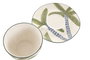 DKD Home Decor Conjunto de Taza y Plato de Porcelana PALM 25 Azul