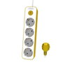 PHILIPS Base múltiple de 4 tomas - blanco/amarillo