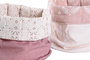 DKD Home Decor Cesta Rosa Blanco Scandi 16 x 11 x 16 cm (6 Unidades)