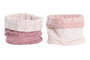 DKD Home Decor Cesta Rosa Blanco Scandi 16 x 11 x 16 cm (6 Unidades)
