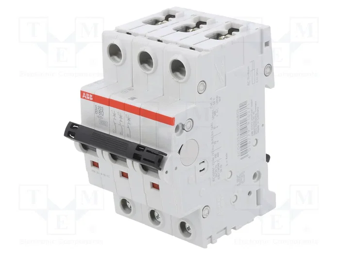 ABB Interruptor magnetotérmico S200 3 polos 80A 6kA ABB Interruptor magnetotérmico S200 3 polos 80A 6kA