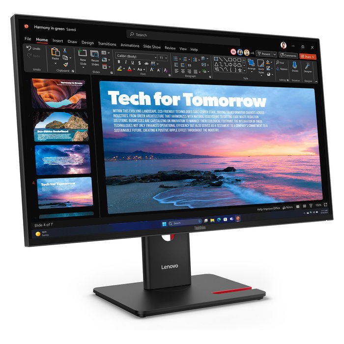 Lenovo ThinkVision T27QD-40 Monitor LED 27" QHD 2K 2560x1440 IPS 120Hz HDR10 USB-C Hub HDMI DP Professional
