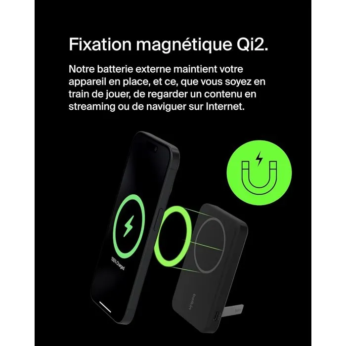 Belkin Batería Externa 5000 mAh con MagSafe Carga Inalámbrica 15W Color Negro - AABOF69418 Belkin Batería Externa 5000 mAh con MagSafe Carga Inalámbrica 15W Color Negro - AABOF69418