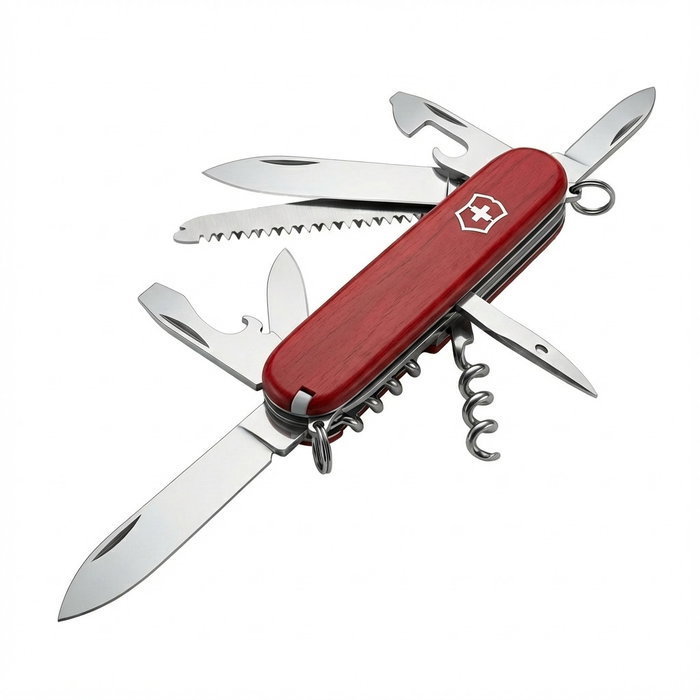 Victorinox V-1.36 13 Navaja de Bolsillo, Mango de Madera, Roja Victorinox V-1.36 13 Navaja de Bolsillo, Mango de Madera, Roja