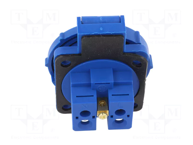 PAWBOL Conector de alimentación AC tomacorriente 2P+PE azul PAWBOL Conector de alimentación AC tomacorriente 2P+PE azul