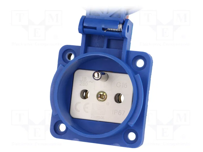 PAWBOL Conector de alimentación AC tomacorriente 2P+PE azul PAWBOL Conector de alimentación AC tomacorriente 2P+PE azul