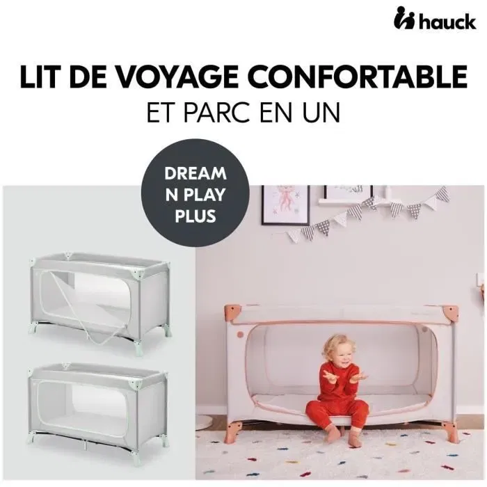 Hauck DREAM N PLAY PLUS Cuna de Viaje Plegable 60 x 120 cm Azul Polvoriento HAU1731647258466 Desde el Nacimiento