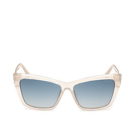 GUESS Gafas de Sol para Mujer GU00098 25P Cat-Eye 55 mm Marfil - Montura Inyectada, Cristales Verde Degradado