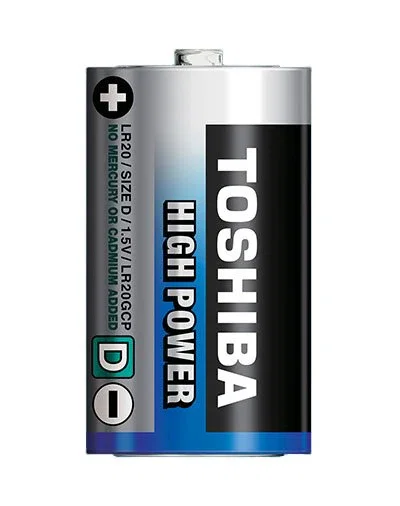 Toshiba LR20GCP BP-2 Pilas D Alcalinas 1.5V - Pack de 2 Unidades - Alto Rendimiento - Batería de un solo uso