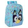 SAFTA Mochila Escolar Bluey 34cm Adaptable a Carrito Portamochilas con Bolsillos Laterales y Frontal
