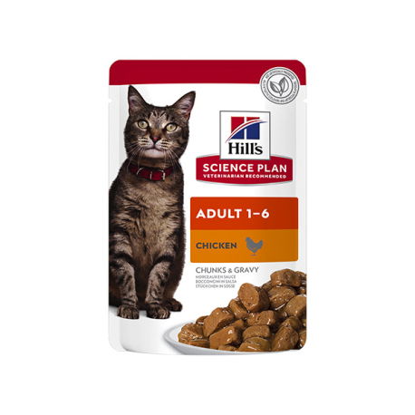 Hill's Feline Pollo Comida Húmeda para Gatos, Pack de 12 Sobres de 85 Gramos Hill's Feline Pollo Comida Húmeda para Gatos, Pack de 12 Sobres de 85 Gramos