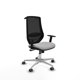 PIQUERAS Y CRESPO Silla de oficina Mardos con mecanismo Sincro, Gris claro y Negro