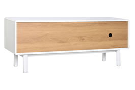 DKD Home Decor Mueble TV Urban Blanco Natural 140 x 55 x 40 cm con 2 Cajones y 1 Puerta