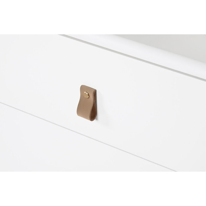 DKD Home Decor Mueble TV MDF PU Blanco y Natural 140x40x55 cm