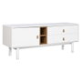 DKD Home Decor Mueble TV MDF PU Blanco y Natural 140x40x55 cm