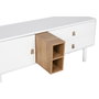 DKD Home Decor Mueble TV MDF PU Blanco y Natural 140x40x55 cm