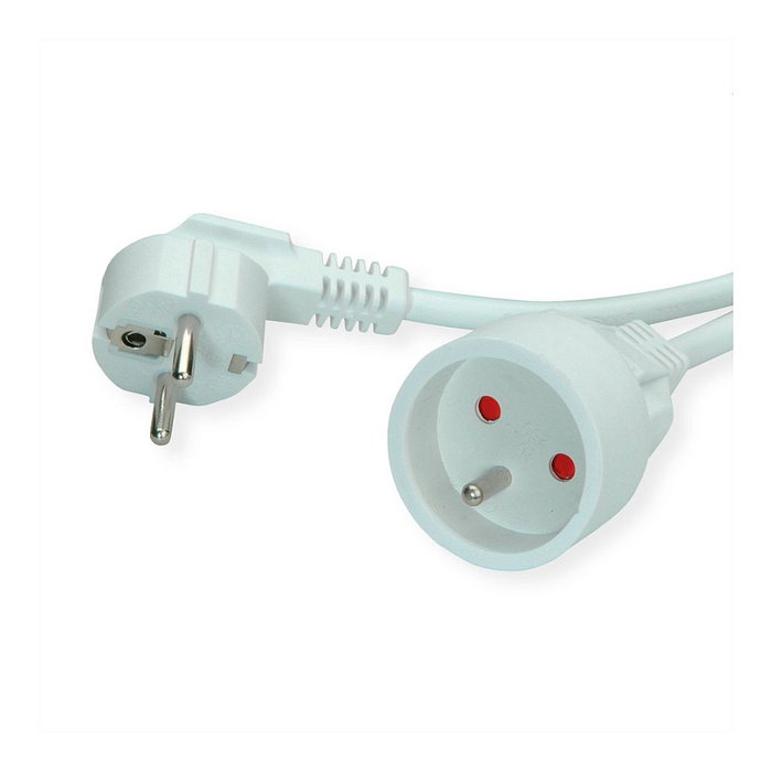 VALUE Cable de extensión con contacto de protección, 3 m, Blanco