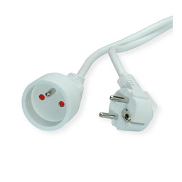 VALUE Cable de extensión con contacto de protección, 3 m, Blanco