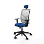 PIQUERAS Y CRESPO Silla de oficina Motilla con mecanismo Sincro, Azul y Blanco
