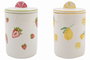 DKD Home Decor Bote de Porcelana Frutas 24, 1.2l, Surtido