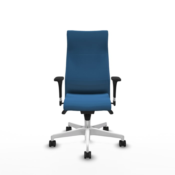 PIQUERAS Y CRESPO Sillón Albacete Azul Claro con Mecanismo Sincro y Base Blanca